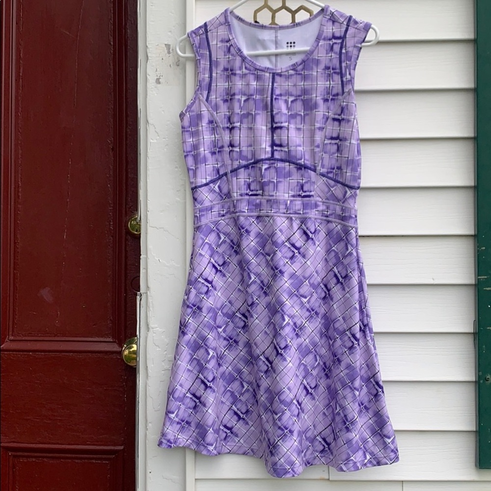 Geometric purple sleeveless dress by Title Nine